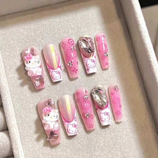 ⬛️NANABOSS🔷Hello Kitty Pink Luxe Nails