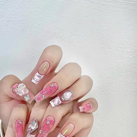 ⬛️NANABOSS🔷Hello Kitty Pink Luxe Nails