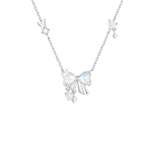 nanaboss Moonstone Bowknot Necklace