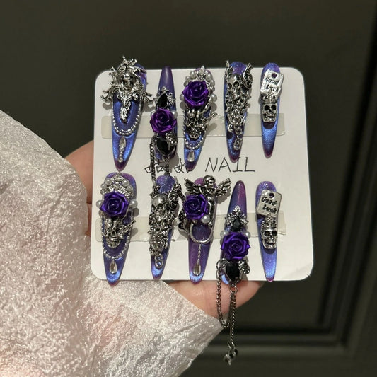 ⬛️NANABOSS🔷💜Twilight Rose Gothic Nails👼