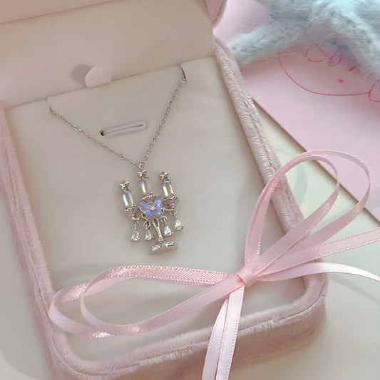 nanaboss Fairy - tale Chandelier - inspired Silver Necklace