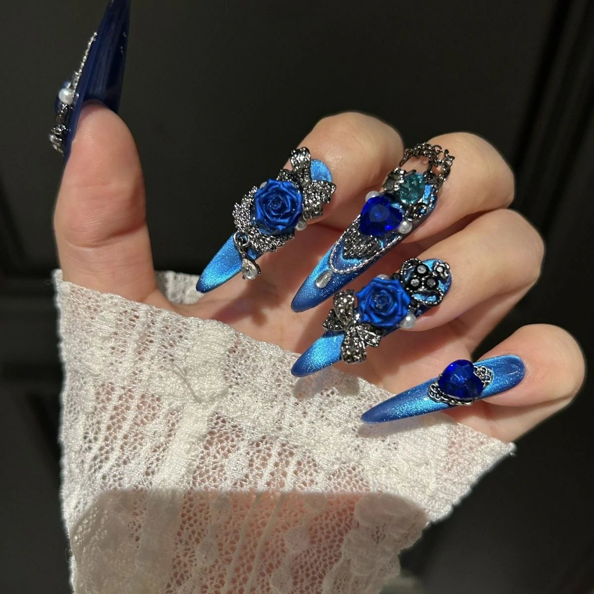 ⬛️NANABOSS🔷💙Sapphire Rose Royal Nails 👑