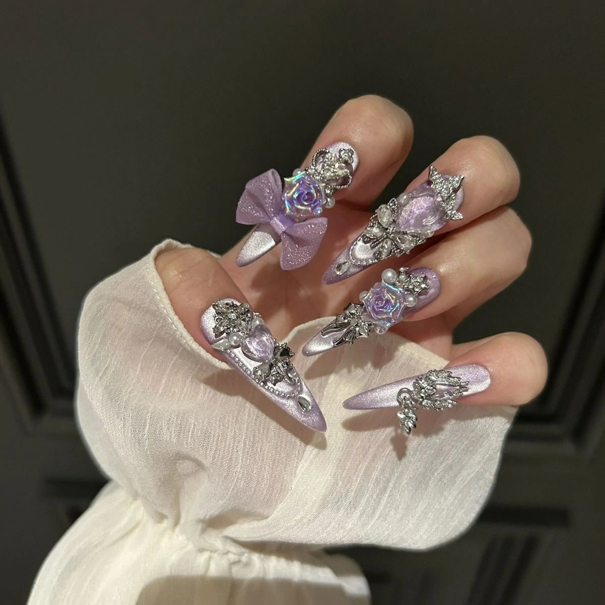 ⬛️NANABOSS🔷💜Lavender Star Princess Nails 🎀