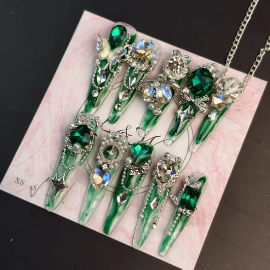 ⬛️NANABOSS🔷Jade Starlight Princess Nails