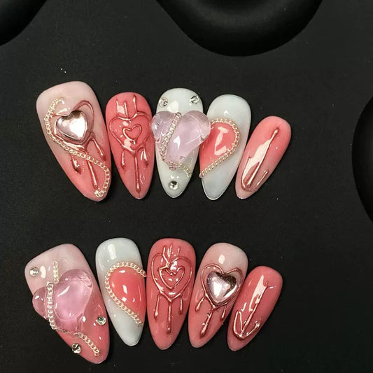 ⬛️NANABOSS🔷Sweet Heart Drip Nails