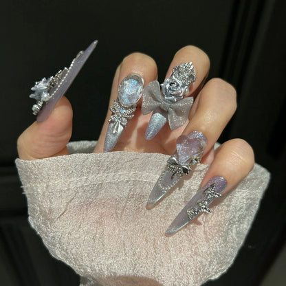 ⬛️NANABOSS🔷✨Lunar Frost Princess Nails 🎀