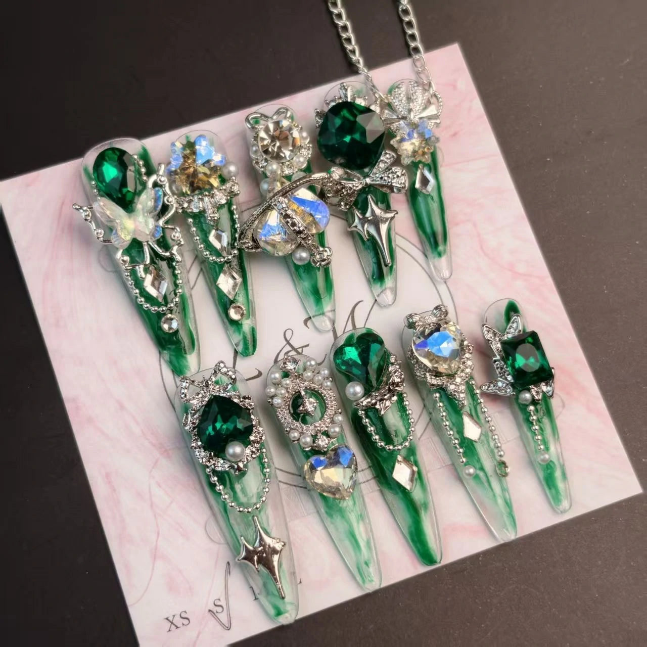 ⬛️NANABOSS🔷Jade Starlight Princess Nails