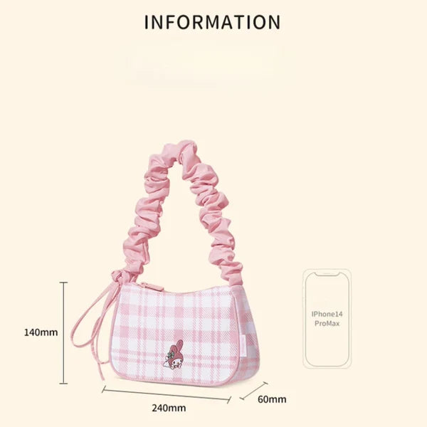 ⬛️NANABOSS🔷 Sanrio Gingham Ruffle Bag: Cute & Timeless