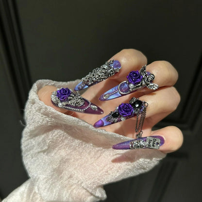 ⬛️NANABOSS🔷💜Twilight Rose Gothic Nails👼