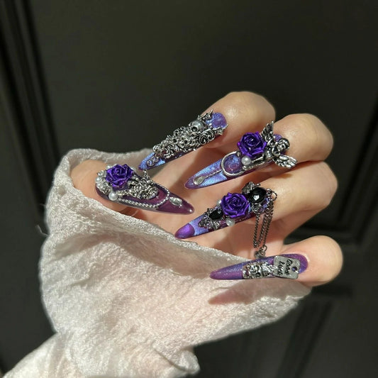 ⬛️NANABOSS🔷💜Twilight Rose Gothic Nails👼