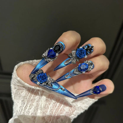 ⬛️NANABOSS🔷💙Sapphire Rose Royal Nails 👑