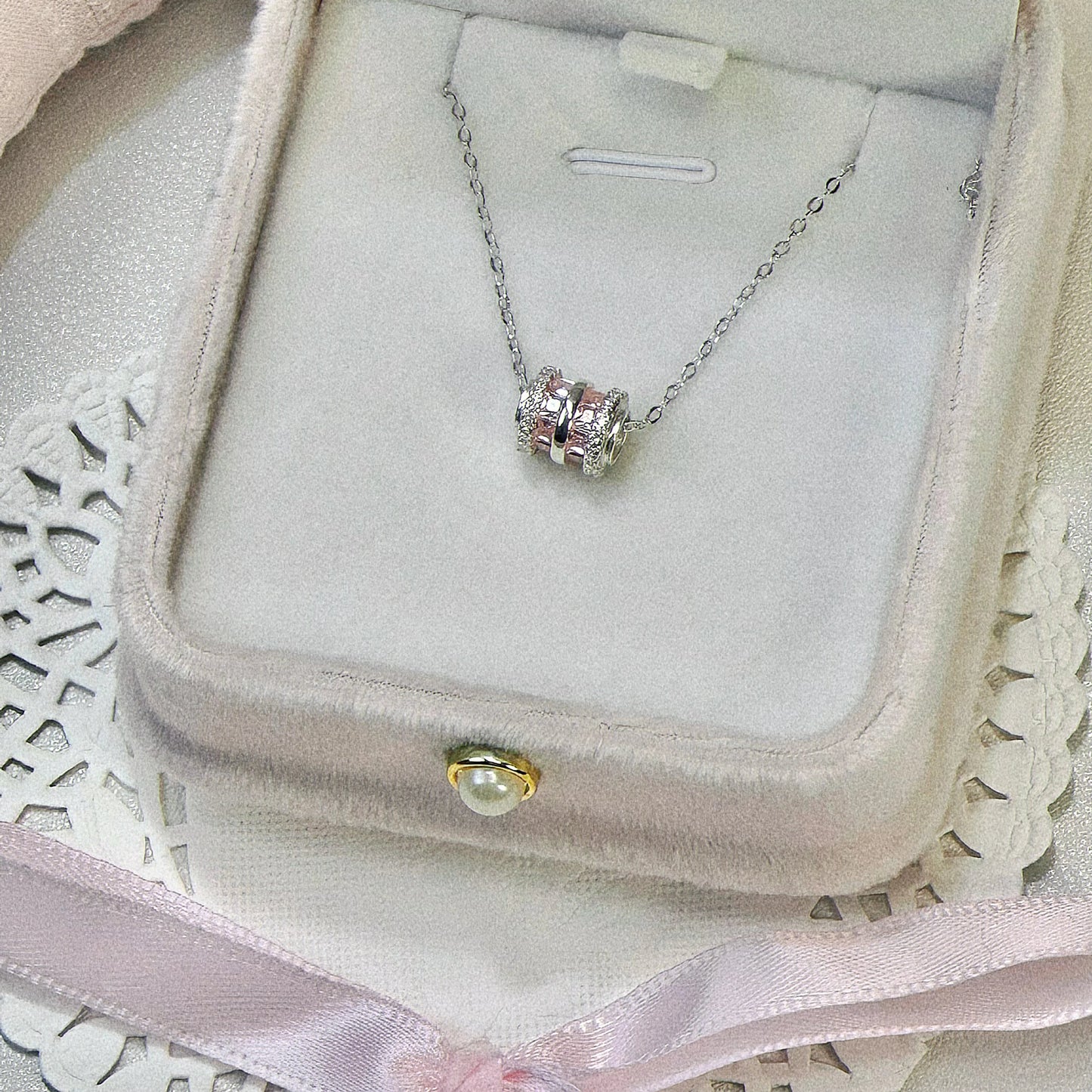 NaNa Boss | Stardream Pink S999 Sterling Silver Choker – Sweet & Versatile Collarbone Necklace
